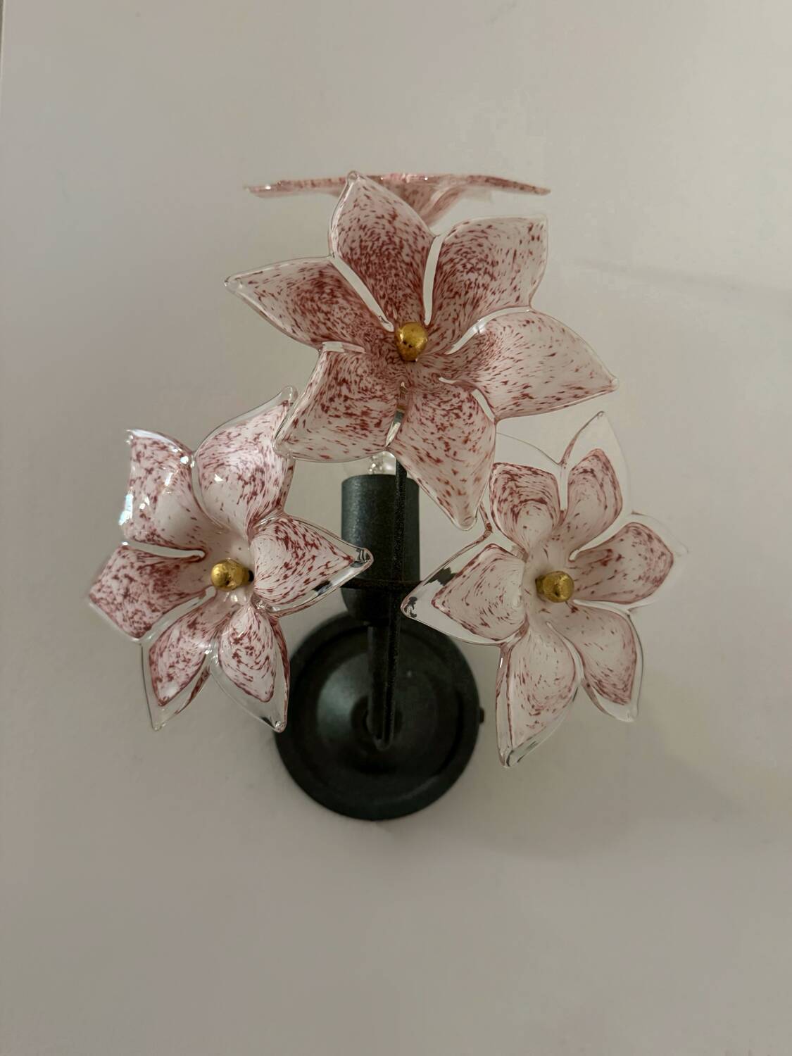 Murano floral wall lights from the 1970s