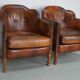 Vintage Dutch Cognac-Coloured Leather Club Chair, Lot of 2