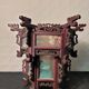 Carved wooden lantern and painted glass - China, Late 19th century
