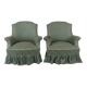 Pair of Napoleon III toad armchairs