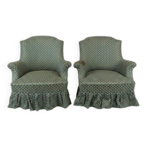 Pair of Napoleon III toad armchairs