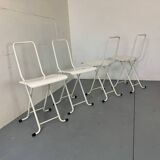 Set of 4 modernist Italian folding chairs,1980s