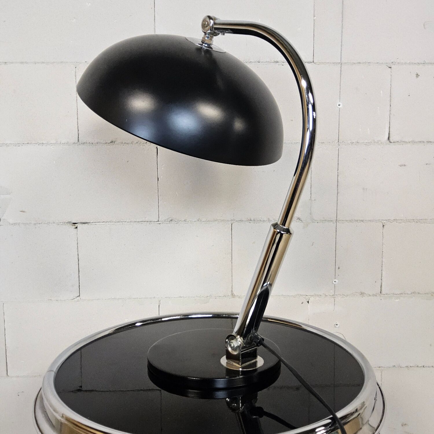 Vintage black Bauhaus H. Busquet Hala desk lamp model 144 dutch design