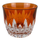 Orange overlay crystal glass in Piccadilly style by Baccarat.