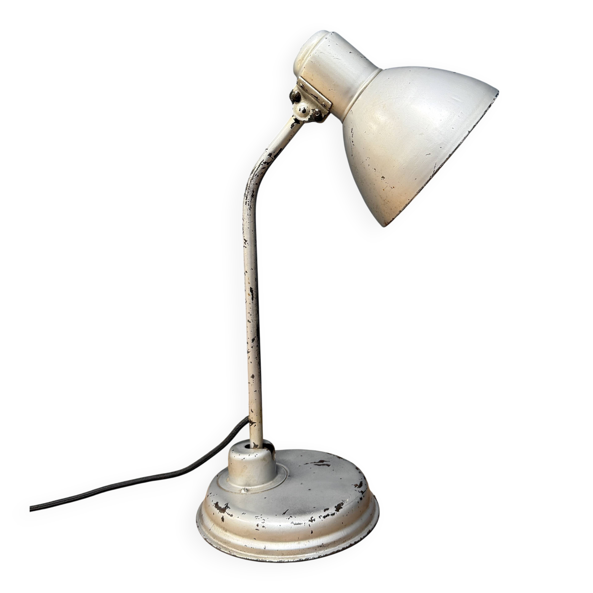 Silver-grey Bauhaus desk lamp