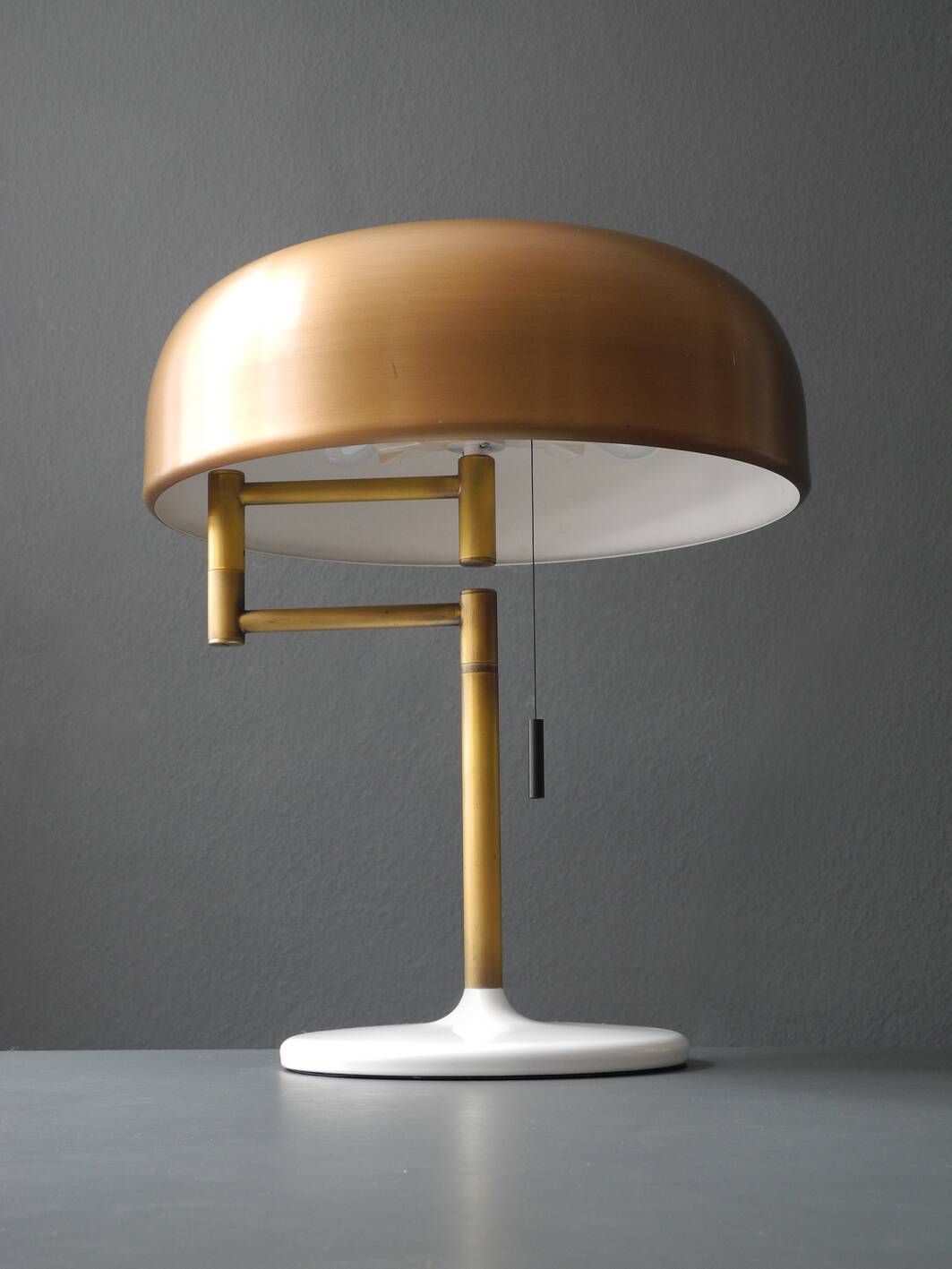 1960's heavy XXL Staff table lamp with swivel joint and brass shade