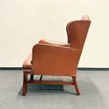 Original Brown Leather Chesterfield Armchair