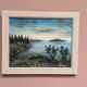Swedish oil on canvas “Lakeside” attributed to Kulo Green, vintage & framed 29×24cm