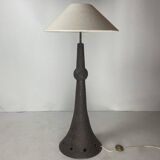 Brutalist Wabi Sabi Dutch Bouclé Shade aand Ceramic Floor Lamp, 1960s