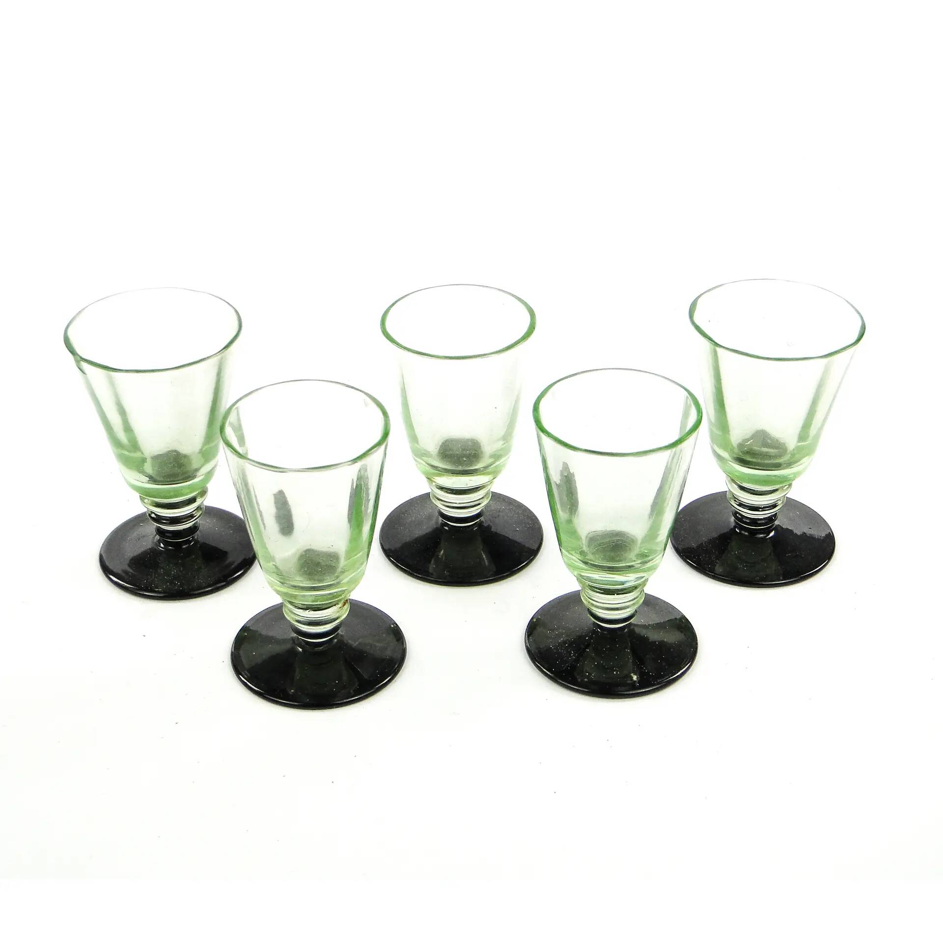 Ensemble de cinq verres, Art Déco, verre, Pologne, années 1930