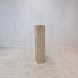 Italian Travertine Side Table or Pedestal, 1980's