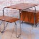 Czech Bauhaus Writing Desk in Walnut and Chrome attributed to Robert Slezak for Slezak Factories, 1940s