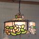 Tiffany-style glass and lead suspension - mid 20th century.