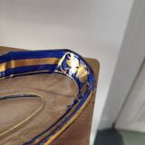 Blue and gold glass dish