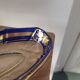 Blue and gold glass dish