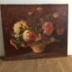 Huile sur toile, bouquet de fleurs