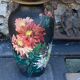 Ceramic vase bouquet of flowers painted and signed by Escoffier