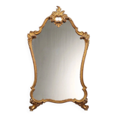 Antique baroque-style mirror in carved wood, Italy, 19th century.