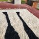 Beni Ouarain Berber rug in cream with black pattern 300x200 cm – natural wool