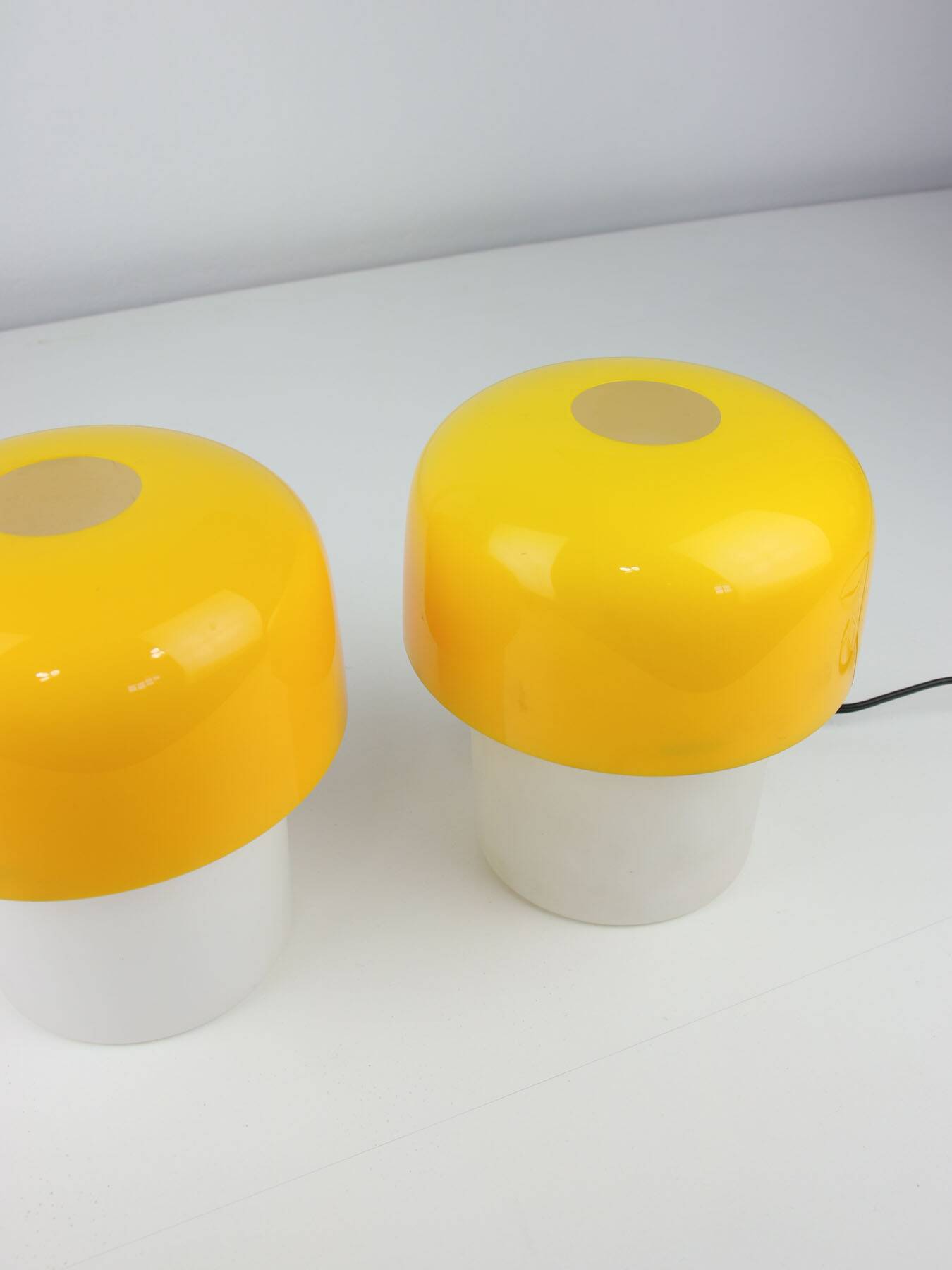Rare Yellow Mushroom Table Lamp by Luigi Massoni for Guzzini, 1970s