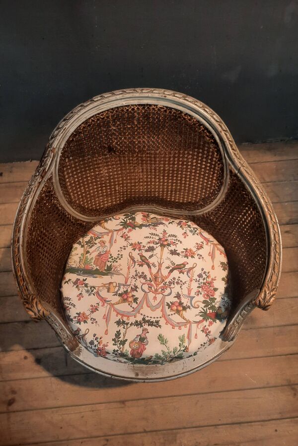Fauteuil canné style Louis XVI
