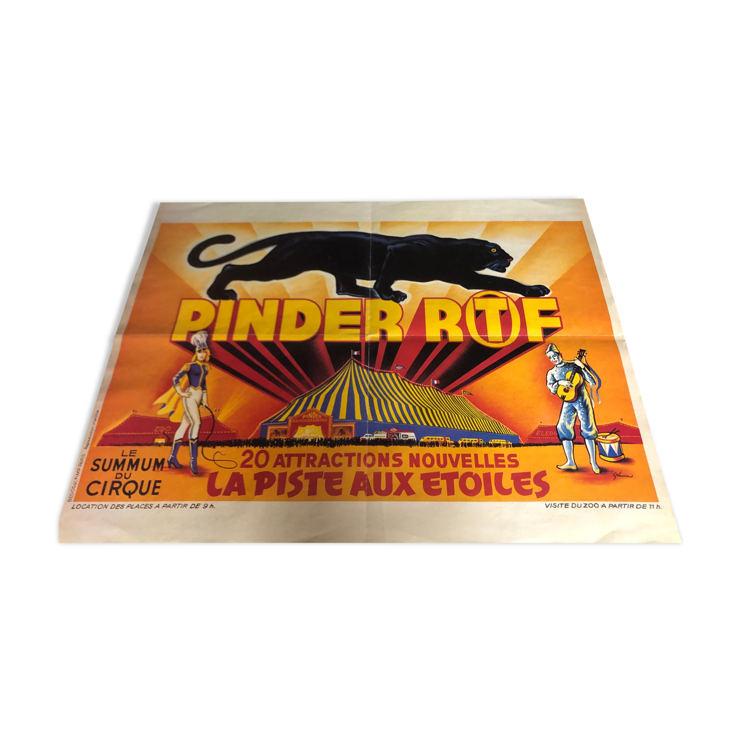 Small old poster cirque pinder ortf the track to the stars