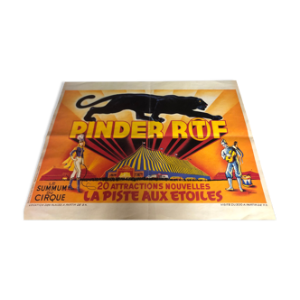 Affiche ancienne cirque pinder ortf la piste aux étoiles