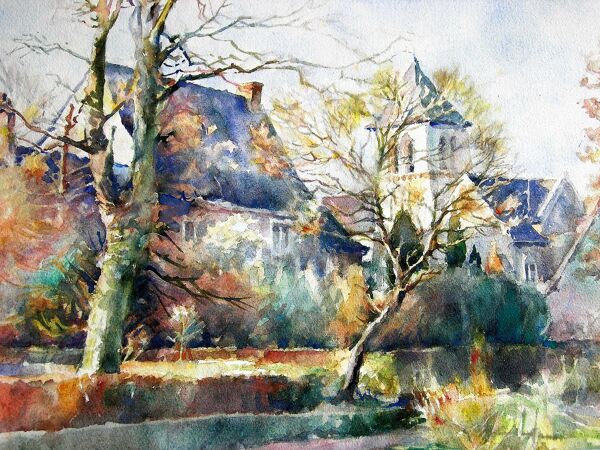 Vue de Village Indre-et-Loire de Pierre Dimanche ( 1919-1986)