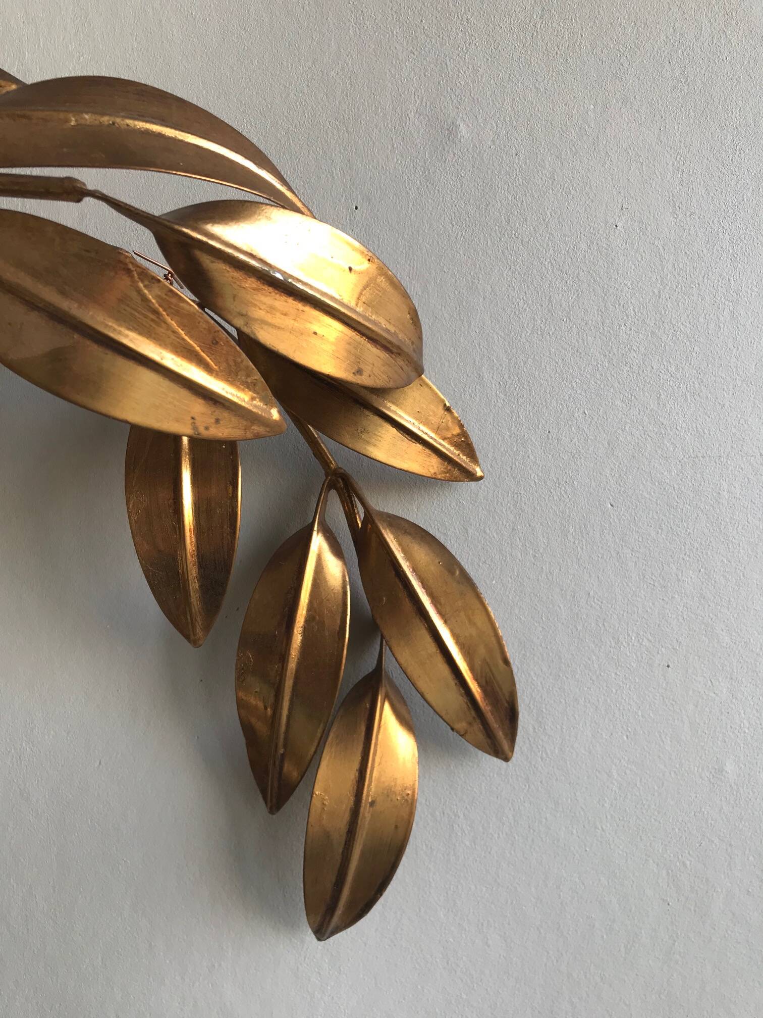 Hans Kögl flower wall light - gold and silver metal - 1970