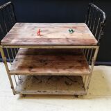 Industrial trolley, roulette shelf