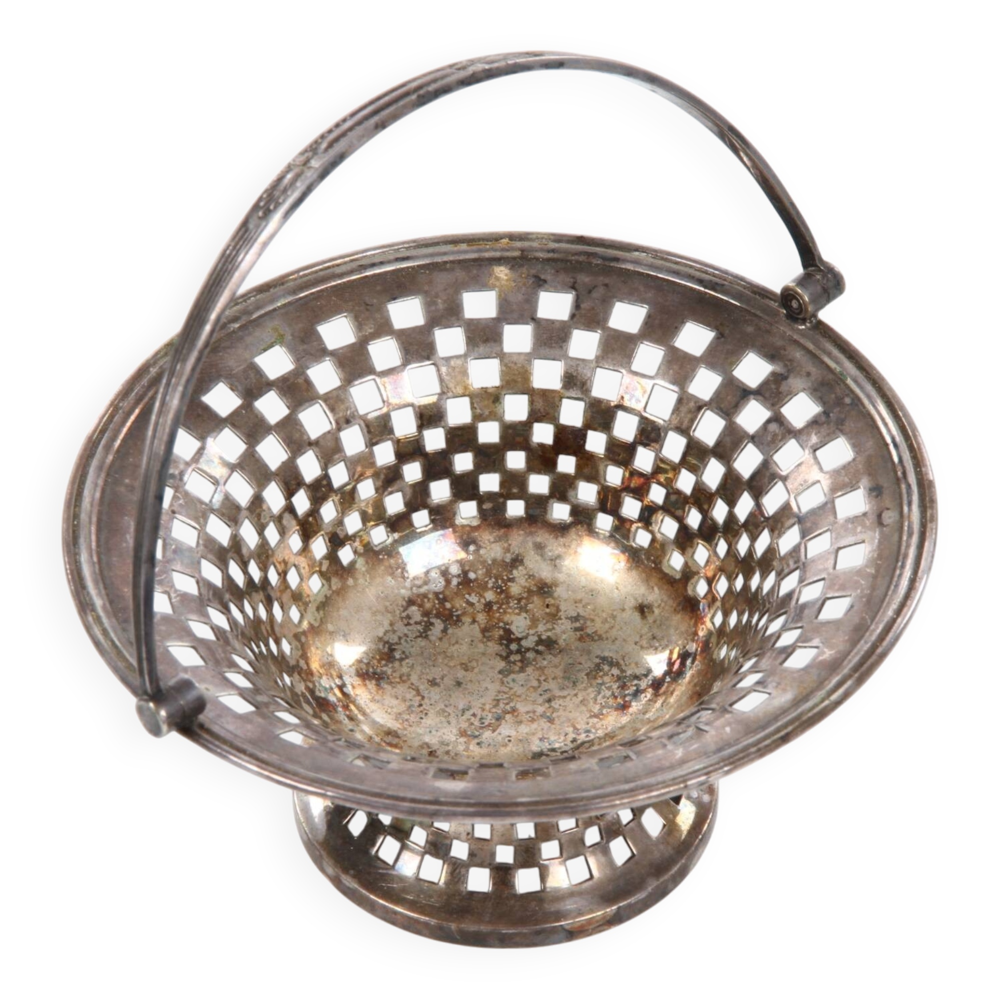Silver-plated metal bowl basket