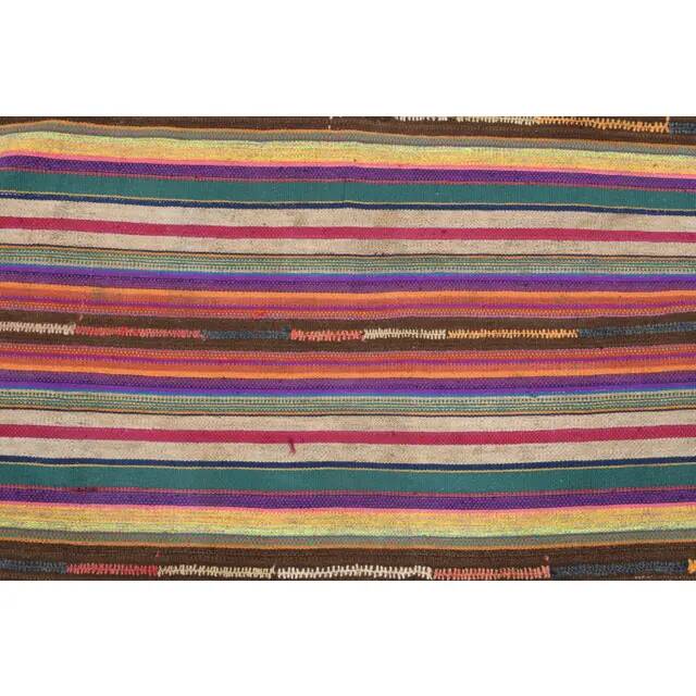 Vintage Turkish Oushak Handmade Wool Cotton Beige Kilim Area Rug 167x231