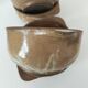 4 vintage handmade flamed stoneware ear bowls