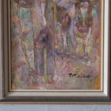 Pal matskassy, hungarian modern painting, 1960s, oil on panel, framed