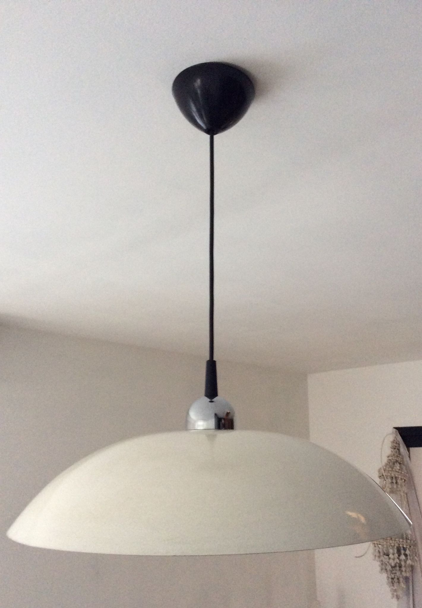 Vintage metal saucer pendant lamp from the 70s