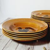 Set of plates of Gien decoration rooster