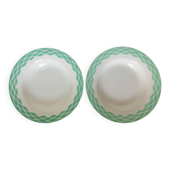 2 Digoin Sarreguemines Lola pattern soup plates 220636
