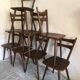 Set of 8 vintage chairs 1960 in beech compass feet