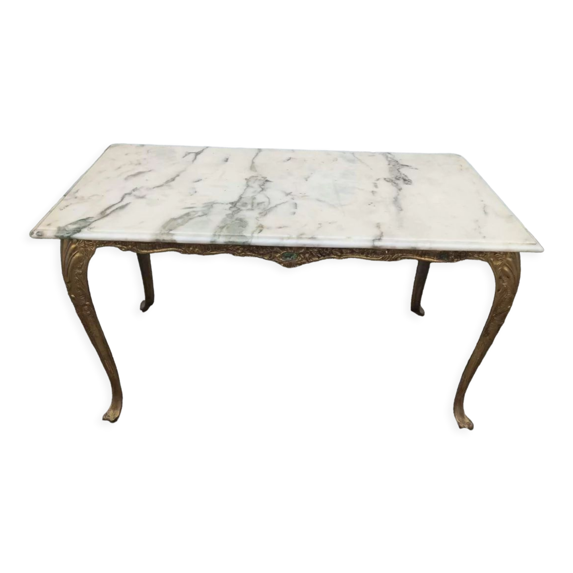 Vintage brass marble coffee table