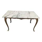 Vintage brass marble coffee table