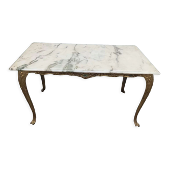 Vintage brass marble coffee table