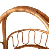 Rattan and bamboo trolley on wheels, 1950s
