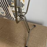 Vintage metal and plastic-coated fabric magazine rack