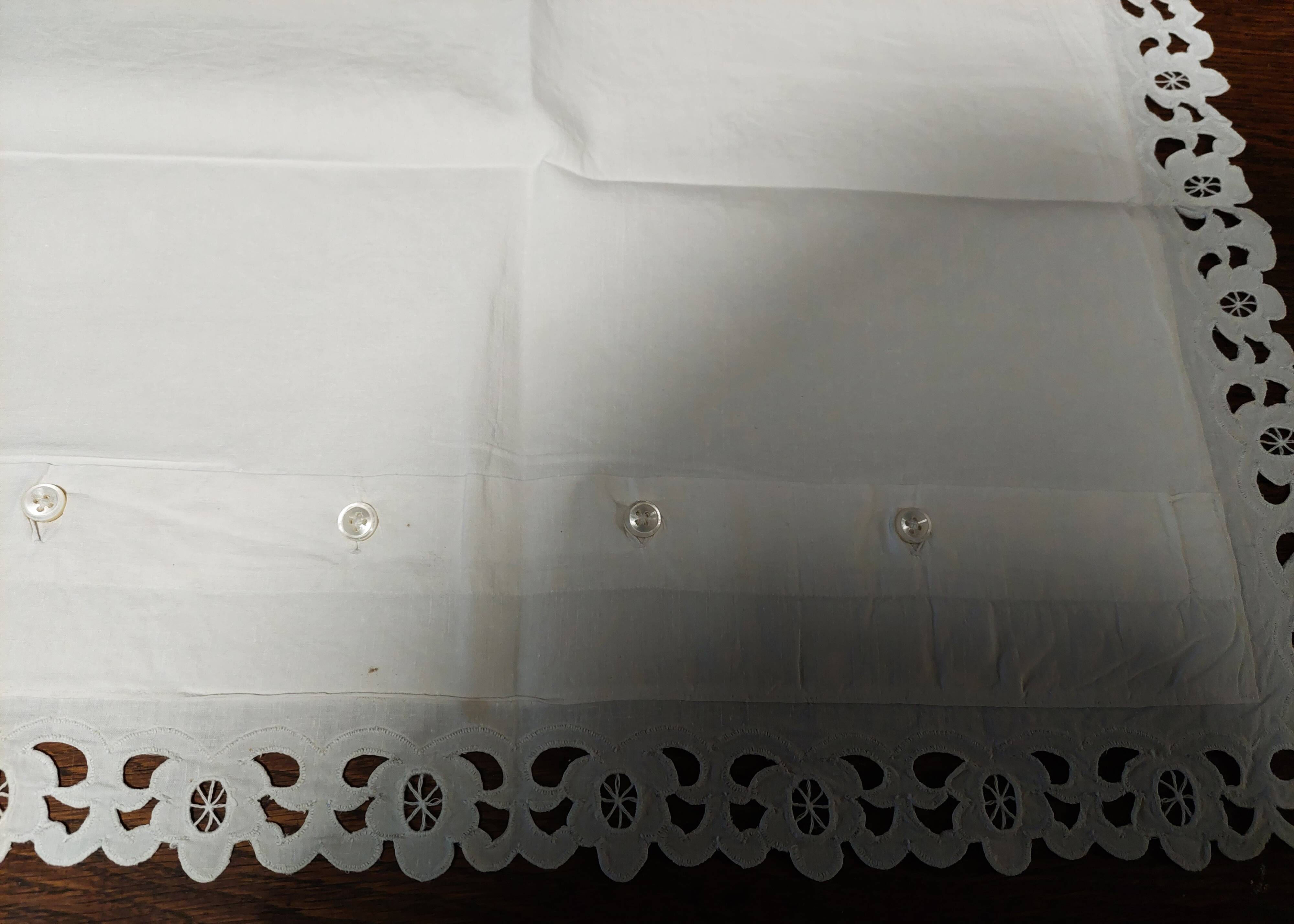 Old white cotton pillowcase 63 x 69 cm