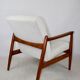 GFM-64 Brown Armchair in White Ivory Bouclé attributed to Edmund Homa, 1970s