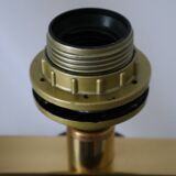 Vintage lamp base Maison le Dauphin in mahogany and brass.