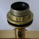 Vintage lamp base Maison le Dauphin in mahogany and brass.