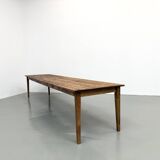 Large XXL farmhouse table in solid pine with 1950s tapered legs.