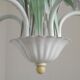 French Vintage 5 Light White Metal Chandelier With Pretty Pink Flowers