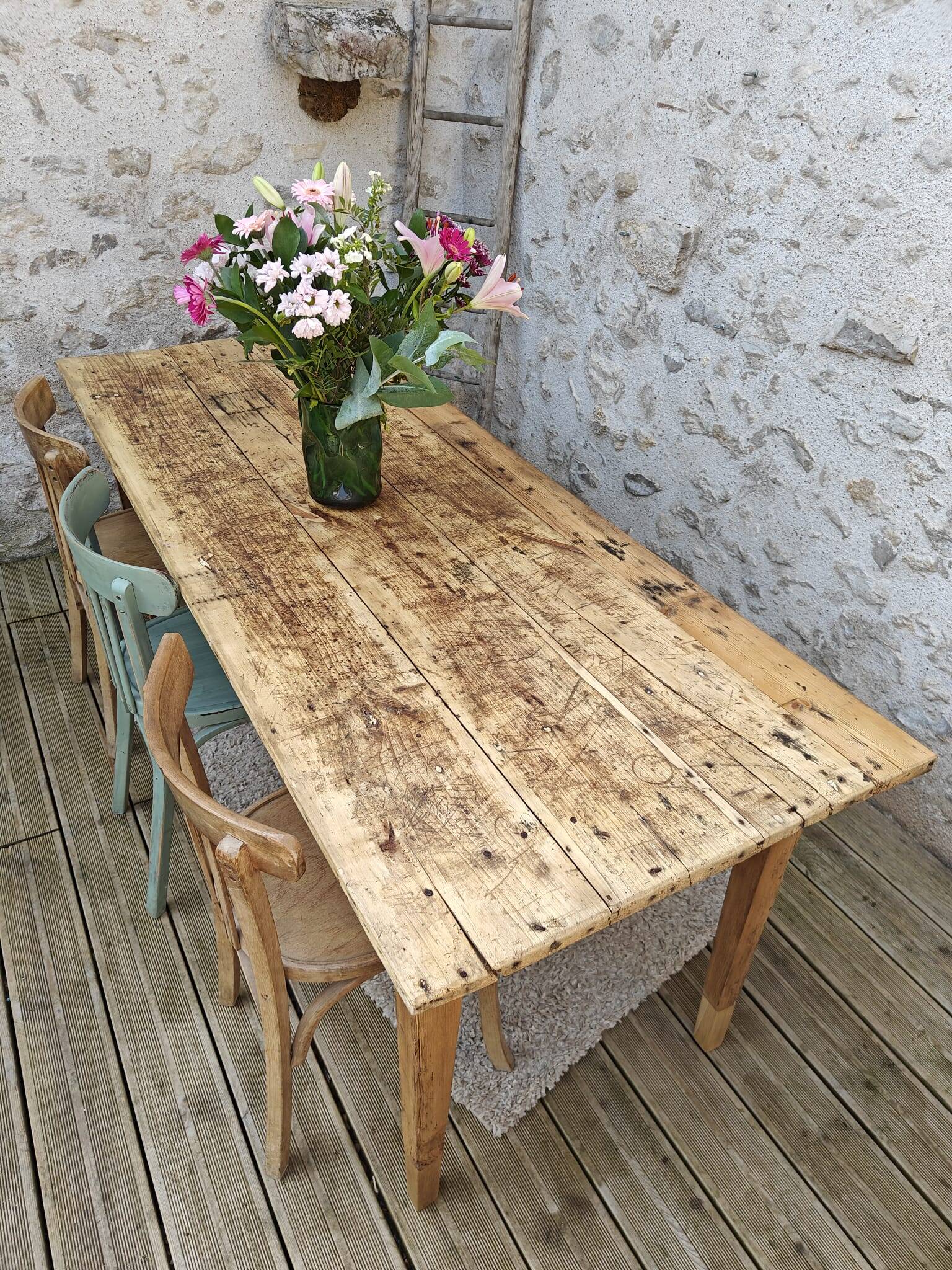 Restored old farmhouse table